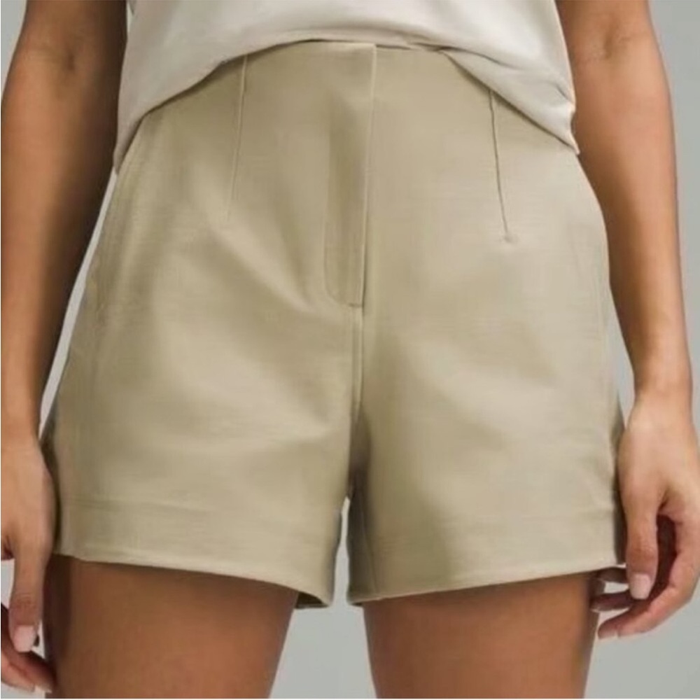 lululemon athletica High-Waist Neutral Tailored Shorts — Light Beige